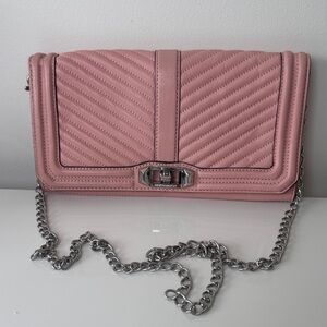 Rebecca Minkoff “Love” Pink Blush Leather Crossbody / Wallet Bag